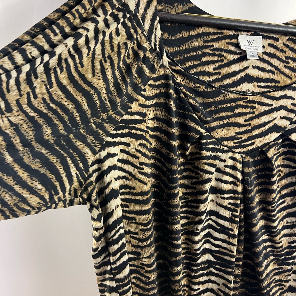 Worthington plus size Women's Zebra Print Top 2x - Picture 3 of 3